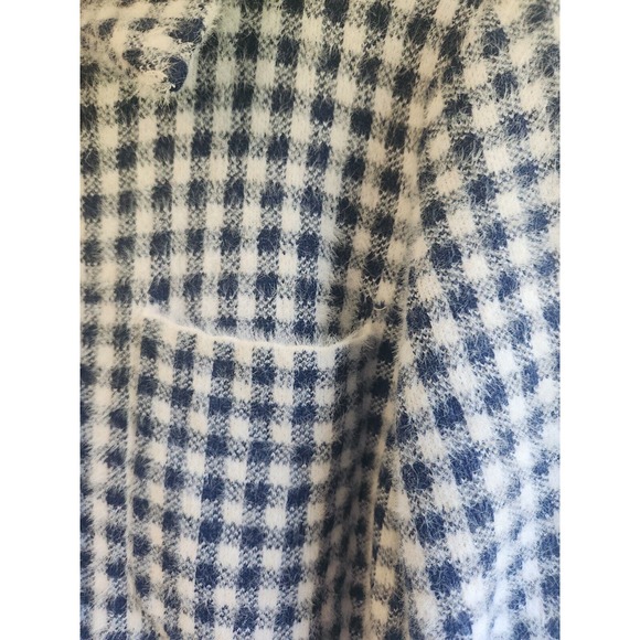 Max‎ studio Women’s Small White Blue Button-down Jacket Very Soft Plush - Picture 6 of 7